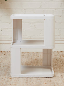 Three Tier White Plastic Side Table