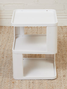 Three Tier White Plastic Side Table