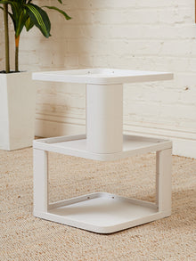 Three Tier White Plastic Side Table