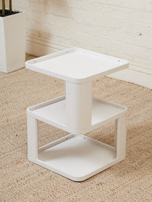 Three Tier White Plastic Side Table