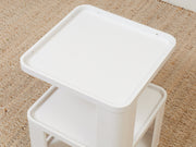 Three Tier White Plastic Side Table