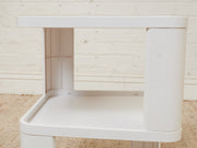 Three Tier White Plastic Side Table