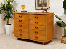 Dixie Art Deco Blonde Mahogany 8-Drawer Dresser