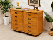 Dixie Art Deco Blonde Mahogany 8-Drawer Dresser