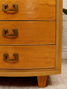 Dixie Art Deco Blonde Mahogany 8-Drawer Dresser