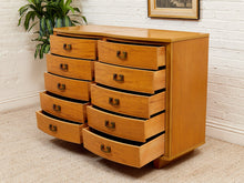 Dixie Art Deco Blonde Mahogany 8-Drawer Dresser