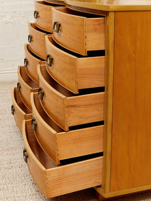 Dixie Art Deco Blonde Mahogany 8-Drawer Dresser