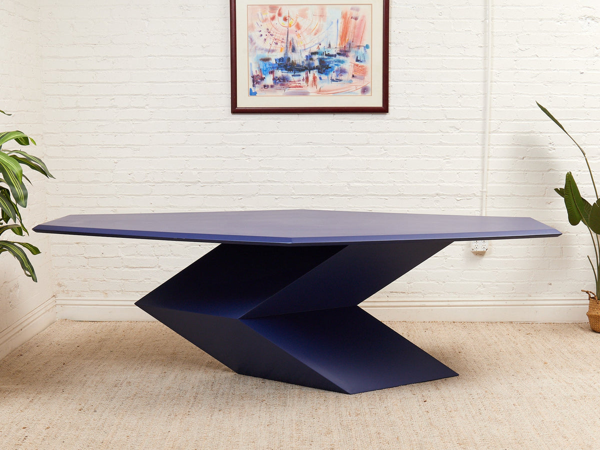 Rare 1970’s Origami Dining Table by Don S. Shoemaker in Blue