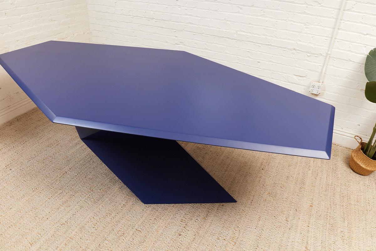 Rare 1970’s Origami Dining Table by Don S. Shoemaker in Blue