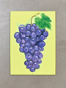Original painting by E. Martinez Grapes on Bright Yellow background