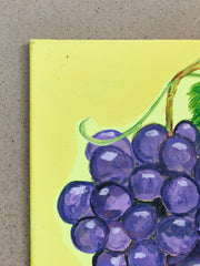 Original painting by E. Martinez Grapes on Bright Yellow background