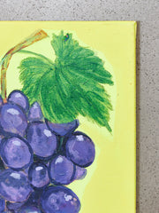 Original painting by E. Martinez Grapes on Bright Yellow background