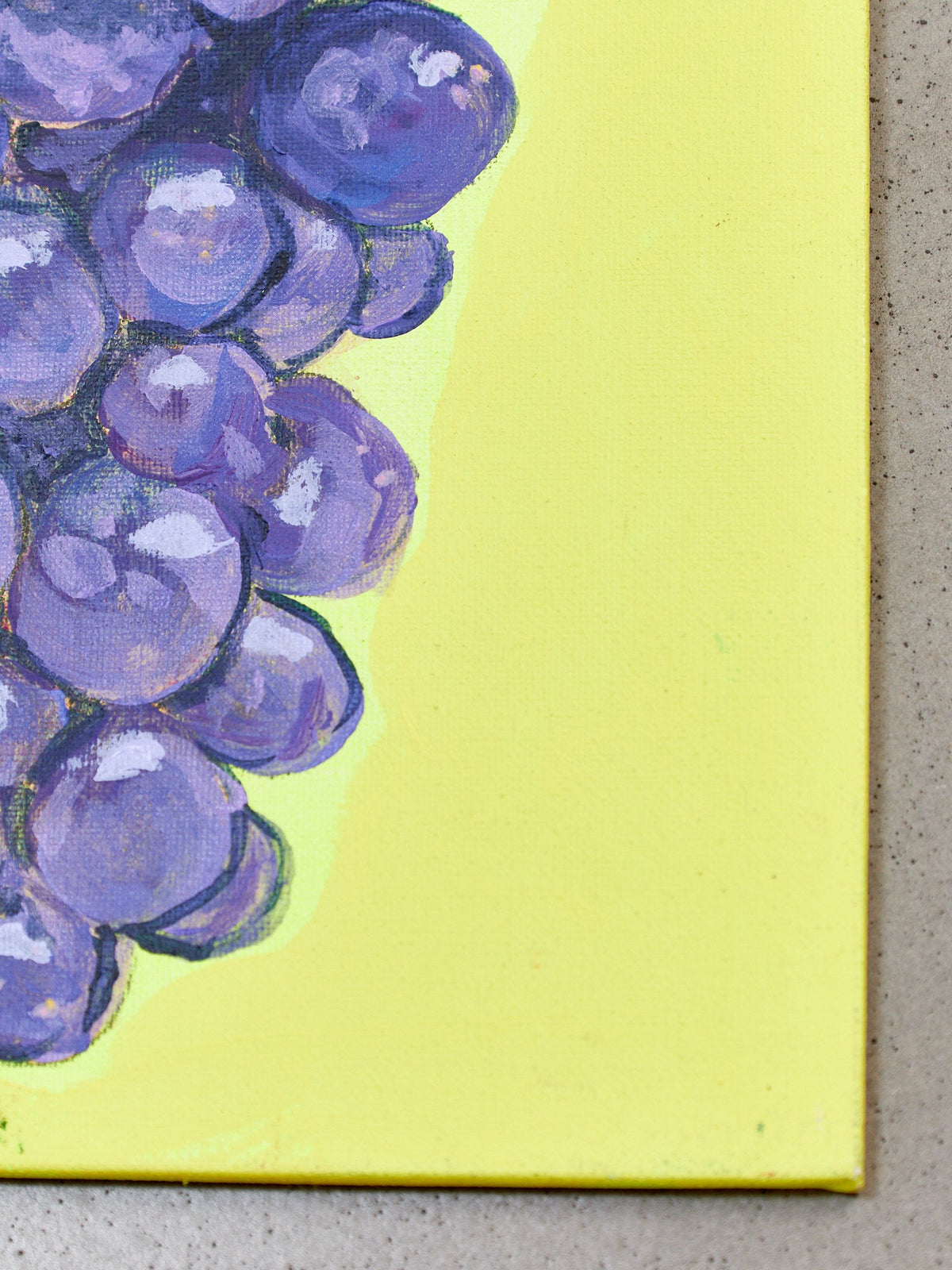 Original painting by E. Martinez Grapes on Bright Yellow background