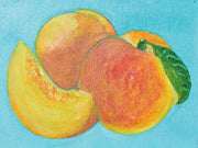Original painting by E. Martinez Peaches on Pale Blue background