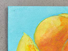 Original painting by E. Martinez Peaches on Pale Blue background