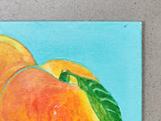 Original painting by E. Martinez Peaches on Pale Blue background