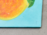 Original painting by E. Martinez Peaches on Pale Blue background
