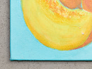 Original painting by E. Martinez Peaches on Pale Blue background