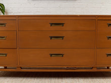 Vintage Mid-Century Modern Nine-Drawer Dresser by Red Lion Furniture Co. as Found