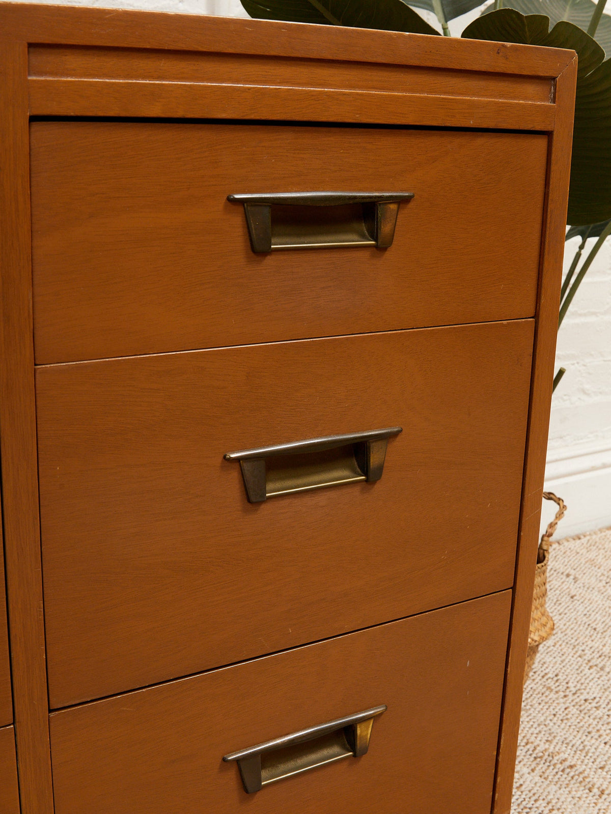 Vintage Mid-Century Modern Nine-Drawer Dresser by Red Lion Furniture Co. as Found