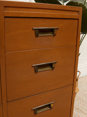 Vintage Mid-Century Modern Nine-Drawer Dresser by Red Lion Furniture Co. as Found