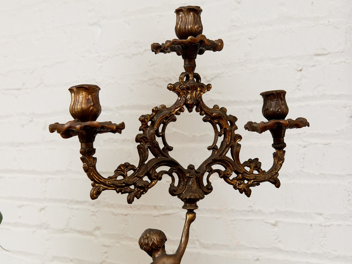 Pair of Italian Cherub Candelabras