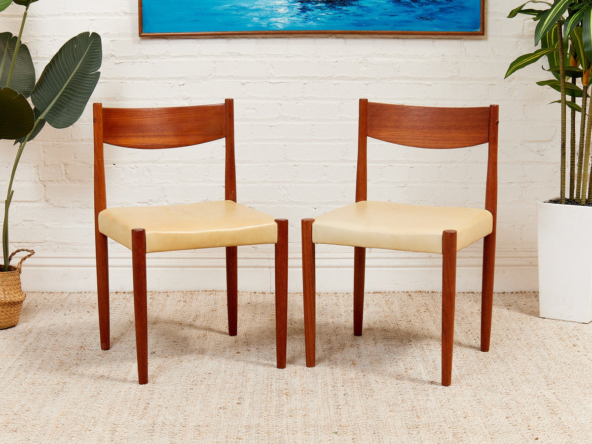 Danish modern Teak Chairs with Seat