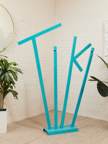 Tiki Sculpture in Aqua Handmade on of a kind