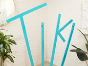 Tiki Sculpture in Aqua Handmade on of a kind