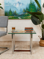 1970’s Wood and Chrome End Table