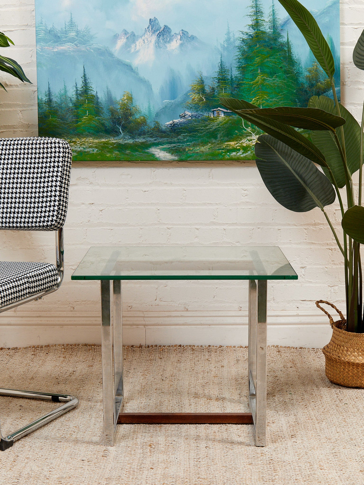 1970’s Wood and Chrome End Table