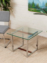 1970’s Wood and Chrome End Table