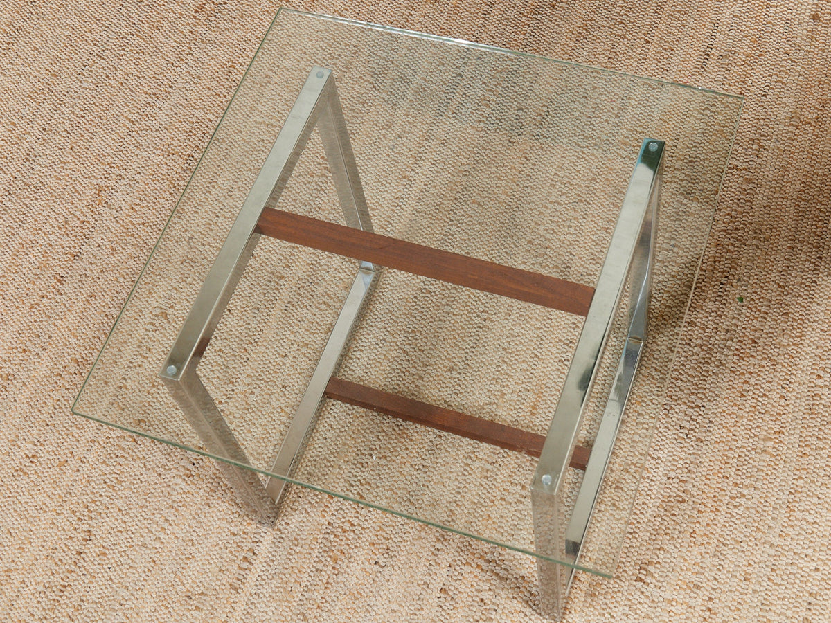 1970’s Wood and Chrome End Table