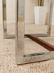 1970’s Wood and Chrome End Table