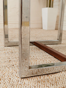 1970’s Wood and Chrome End Table