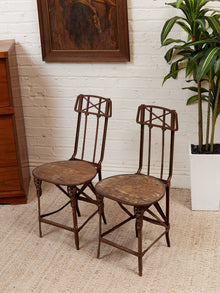 Cast Metal Folding Chair Imperial Steel Corp Chicago IL. Antique 1920s