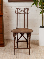 Cast Metal Folding Chair Imperial Steel Corp Chicago IL. Antique 1920s