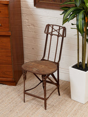 Cast Metal Folding Chair Imperial Steel Corp Chicago IL. Antique 1920s