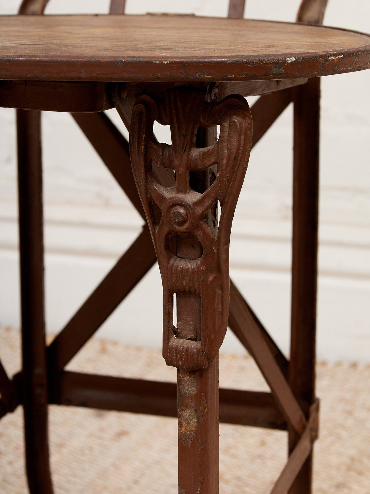 Cast Metal Folding Chair Imperial Steel Corp Chicago IL. Antique 1920s