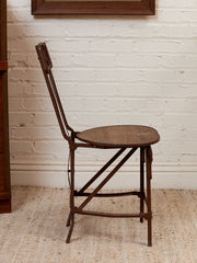 Cast Metal Folding Chair Imperial Steel Corp Chicago IL. Antique 1920s