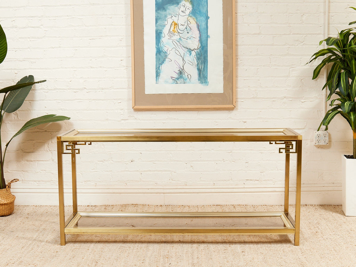 Mastercraft Brass 1970’s Hollywood Regency Entry table