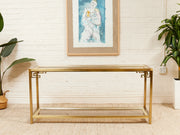 Mastercraft Brass 1970’s Hollywood Regency Entry table