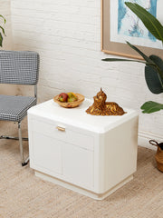 White Post Modern End Table Nightstand
