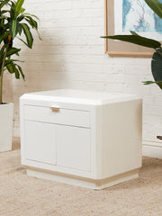 White Post Modern End Table Nightstand