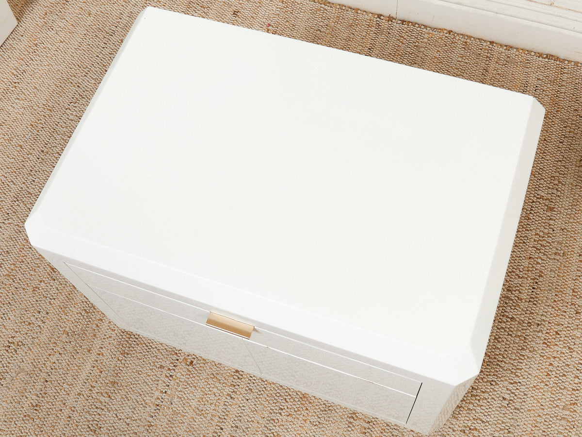 White Post Modern End Table Nightstand