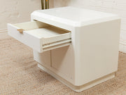 White Post Modern End Table Nightstand