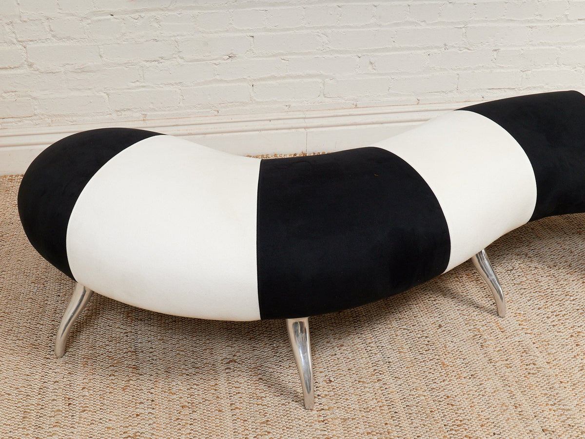 Black and White Centipede Post Modern Bench