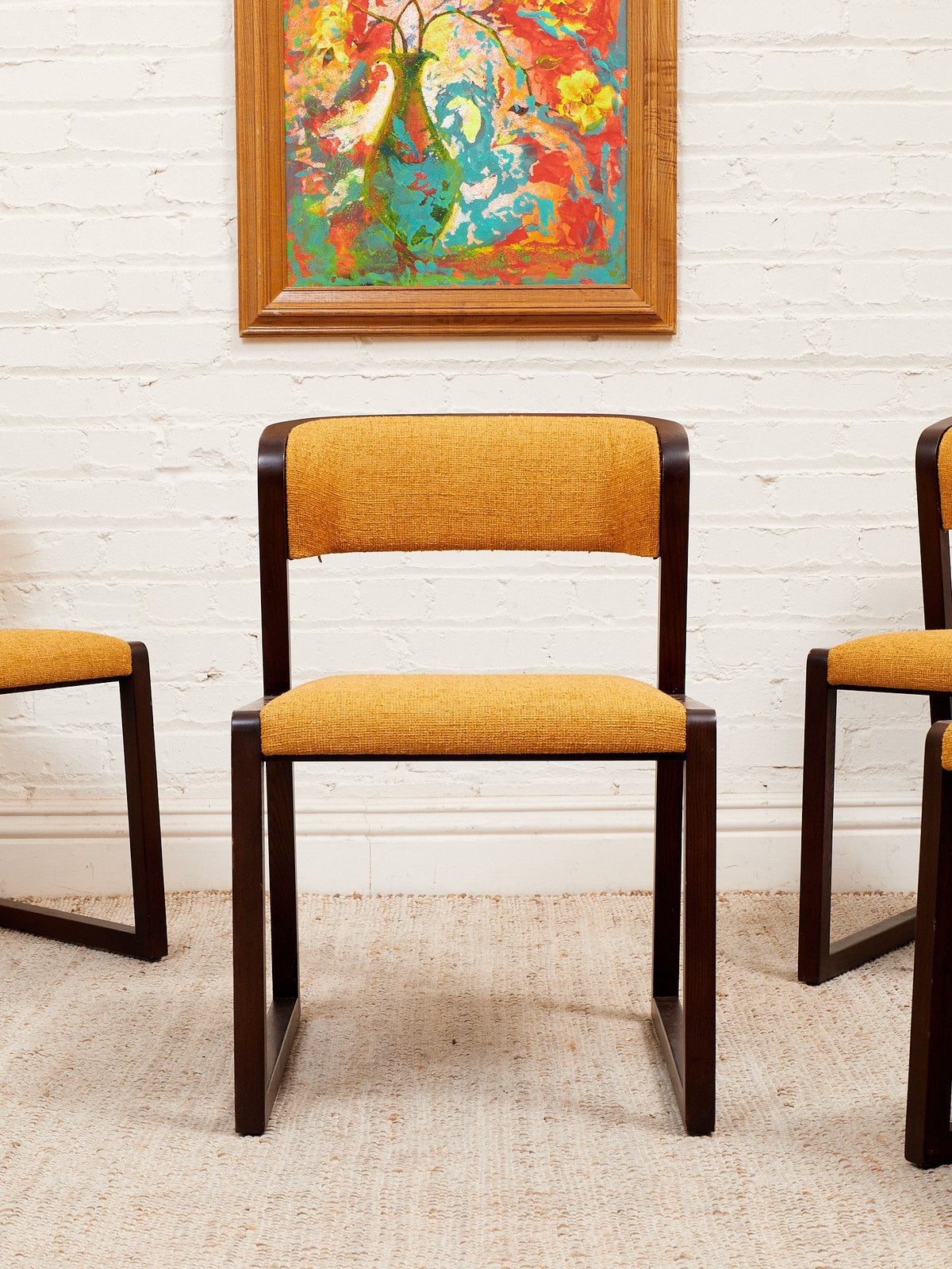 Camerich Dining Chair in Mustard Tweed