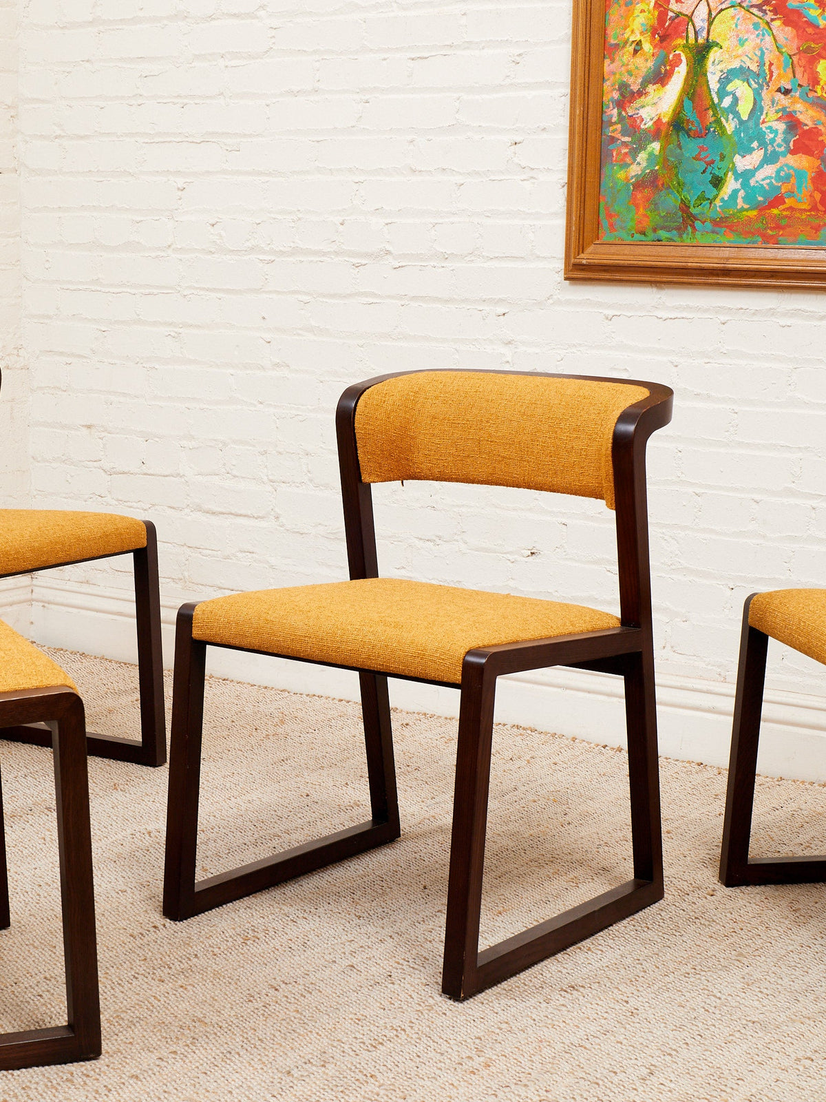 Camerich Dining Chair in Mustard Tweed