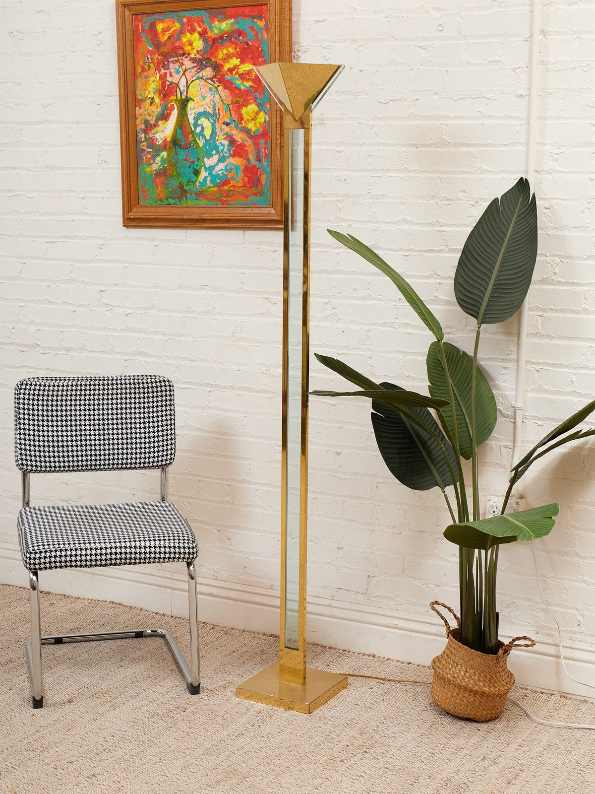 Vintage Geurge Kovacs Brass Glass and Lucite Floor Lamp
